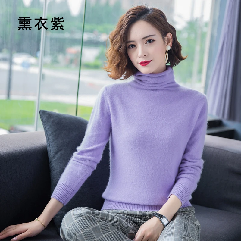 Autumn Winter Women Turtleneck Pullover 100% Pure