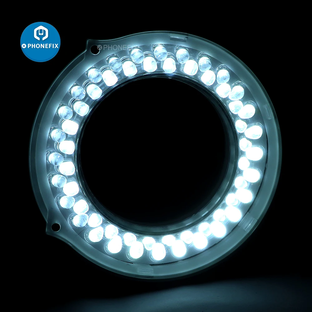 60 LED Ring Light Adjustable 0-100% Illuminator Lamp For STEREO ZOOM Microscope Circle Light Microscope Camera Light Parts 144