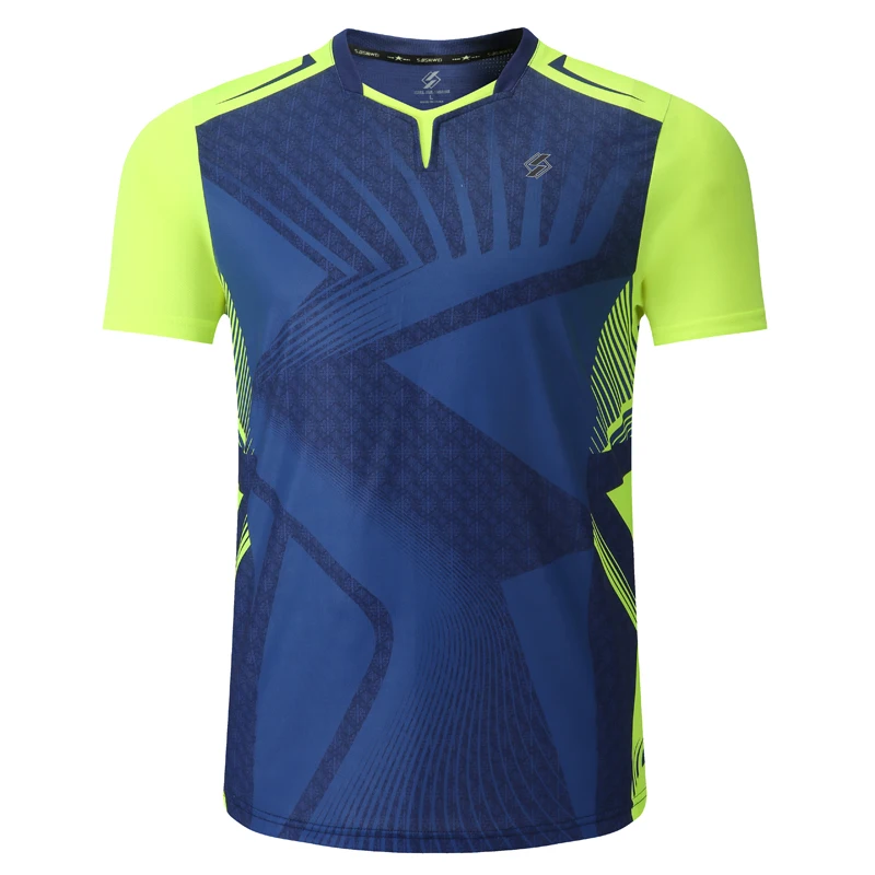 3899 blue 1 shirt Новинка, рубашка для бадминтона, Спортивная теннисная рубашка для женщин/мужчин, рубашки для настольного тенниса, одежда для тенниса из Джерси, рубашка для сухого тенниса Qucik 3903 - Цвет: 3899 blue 1 shirt