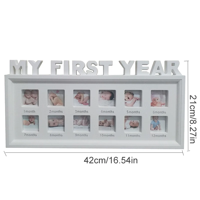 My First Year Baby 12 Month Photo Frame Baby Accessories Newborn Gift Set Baby Foot and Hand Print Baby Photo Frame Baby Items