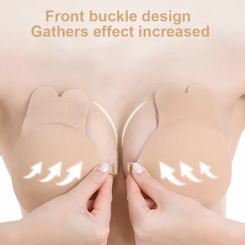 

2Pcs/pair Sticky Bra Silicone Adhesive Bra Push Up Nipple Cover Breast Petals Strapless Bra Adhesive Breast Lift Tape Bra
