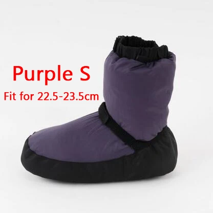Purple S Профессиональные теплые балетки для женщин; балетки для танцев; мягкие танцевальные сапоги; защитная теплая обувь для ног; обувь для танцев и дома - Цвет: Purple S