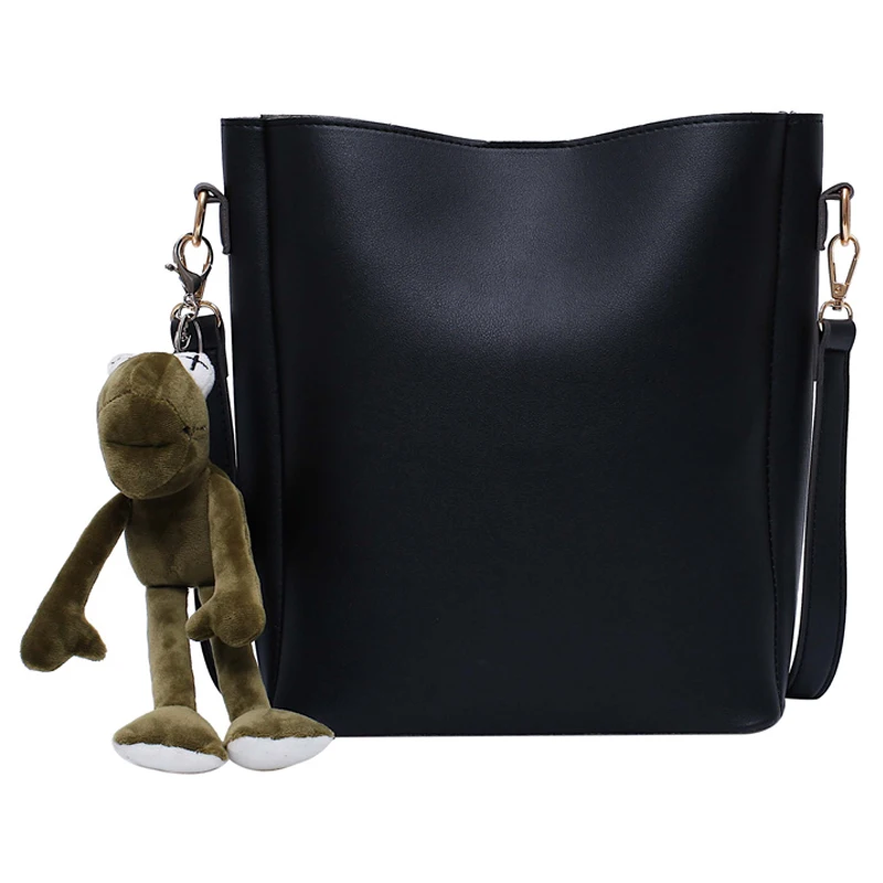 

iVog New Arrival Everyday Female Shoulder Messenger Handbag Big Black vuiton Geometric Fashion Bucket Bags for Women 2019