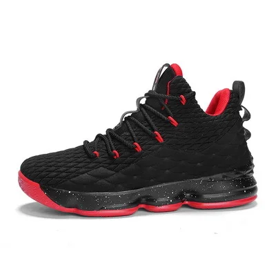 Мужские баскетбольные кроссовки Jordan с высоким берцем, амортизирующий светильник, баскетбольные кроссовки, противоскользящие дышащие спортивные кроссовки Jordan - Цвет: black red