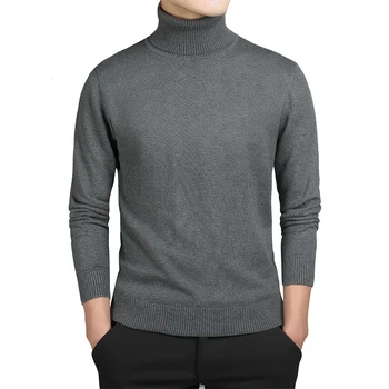 

Newest Sweater Casual Turtleneck Men Pullovers Autumn Fashion Style Sweater Solid Slim Korea Style Fit Knitwear Full Sleeve Coat