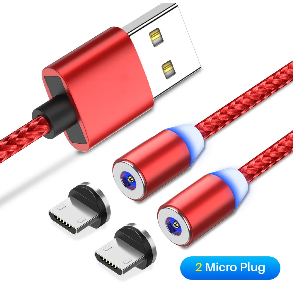 YBD 2 в 1 Магнитный кабель usb type C зарядный провод Магнит Micro USB зарядное устройство освещение для usb для iPhone 11 XR XS - Цвет: 2-micro