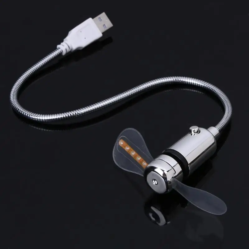 Мини USB2.0 Настольный вентилятор Красочный Светодиодный свет Гибкая длинная рука USB охлаждения Ventilateur для ноутбук, лэптоп, компьютер USB гаджеты