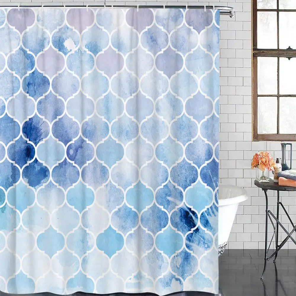 Новая Водонепроницаемая художественная занавеска для душа с геометрическим