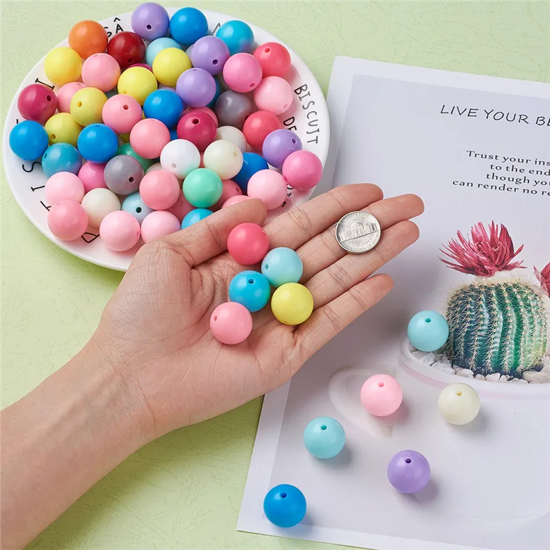 20 мм смешанные цвета непрозрачные круглые акриловые бусины массивные шарики для