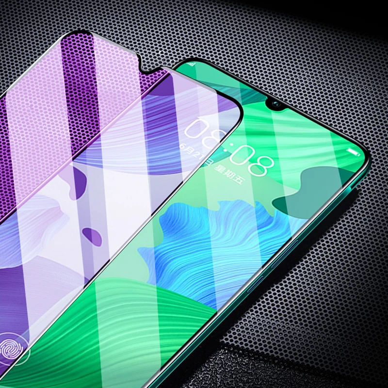 Закаленное стекло 10D фиолетового цвета с защитой от синего света для Samsung A20S A30S A50S