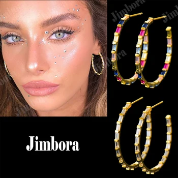 

GODKI Jimbora New Original Luxury Circel Earrings Full Cubic Zirconia Bridal Wedding Women Girl Daily Trend Jewelry 2020 Hot New