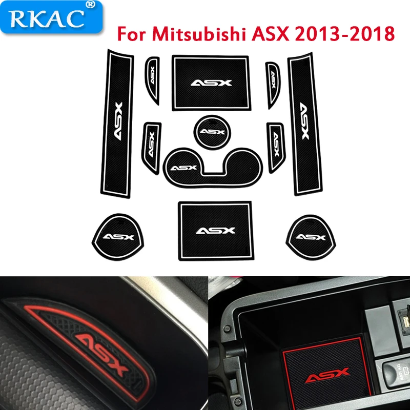 Для Mitsubishi ASX 2013- слот-коврик для двери автомобиля Противоскользящие коврики 3D резиновый коврик подставки под стакан коврик ворота Слот коврик автомобильные аксессуары