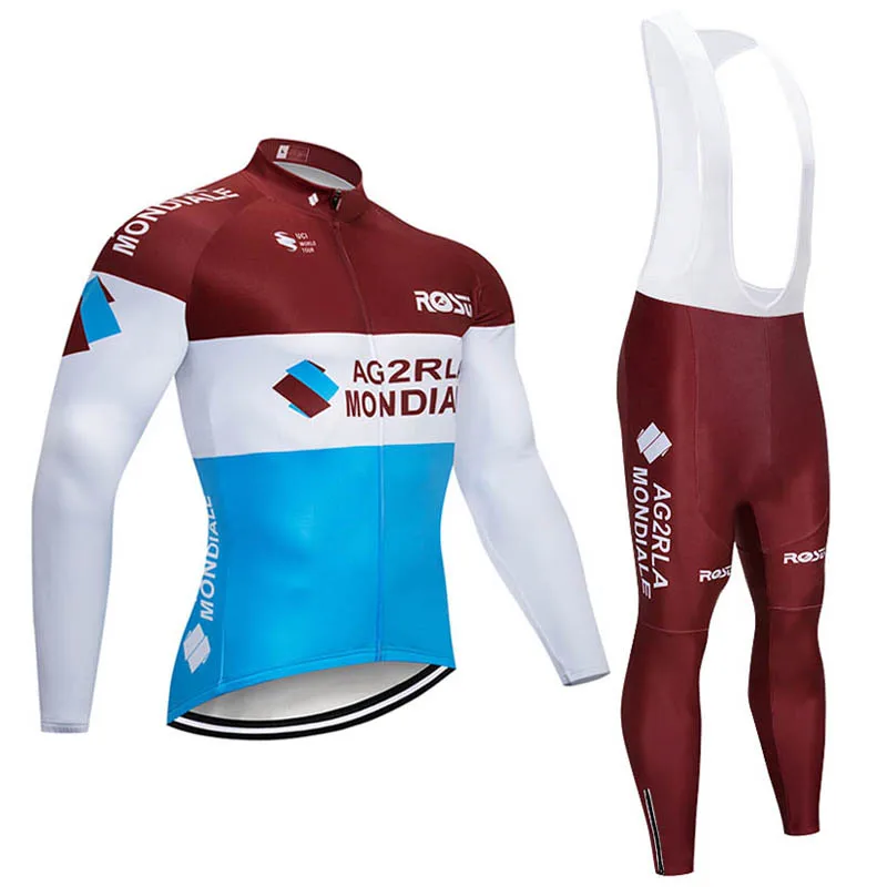 Велоспорт Джерси Брюки-набор велосипед Bib Pro-Team Maillot Весна с длинным рукавом Ropa-Ciclismo