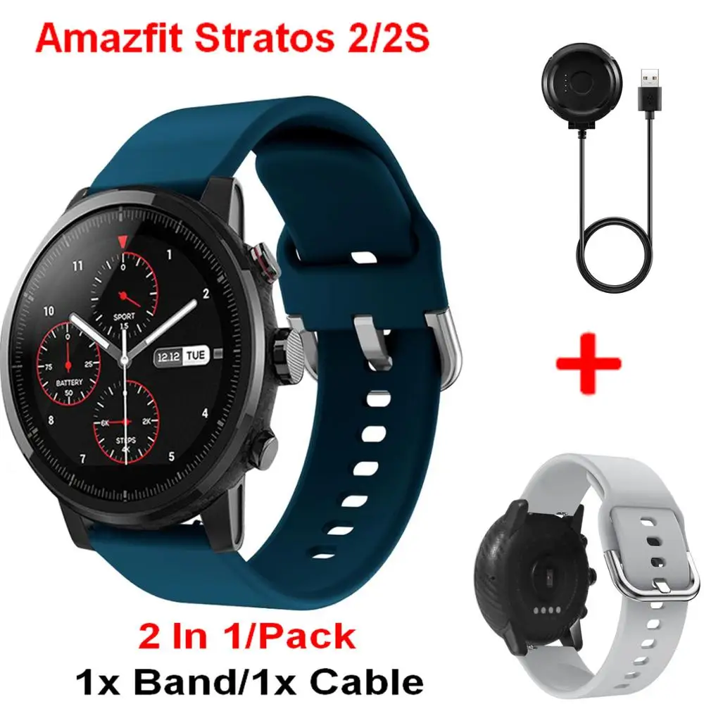 2 в 1 COMLYO браслет для amazfit Stratos 2/2S Зарядное устройство usb кабель ремешок для часов Силиконовый браслет для huami amazfit Pace ремешок