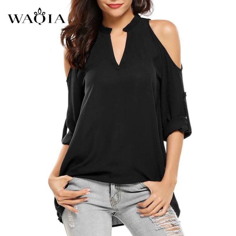 Entretenimiento teoría va a decidir Talla grande 8XL blusas Mujer 2019 de hombro Top verano mujeres Tops y Blusa  de gasa de manga larga blusas Mujer cuello en V camisas|Blusas y camisas| -  AliExpress