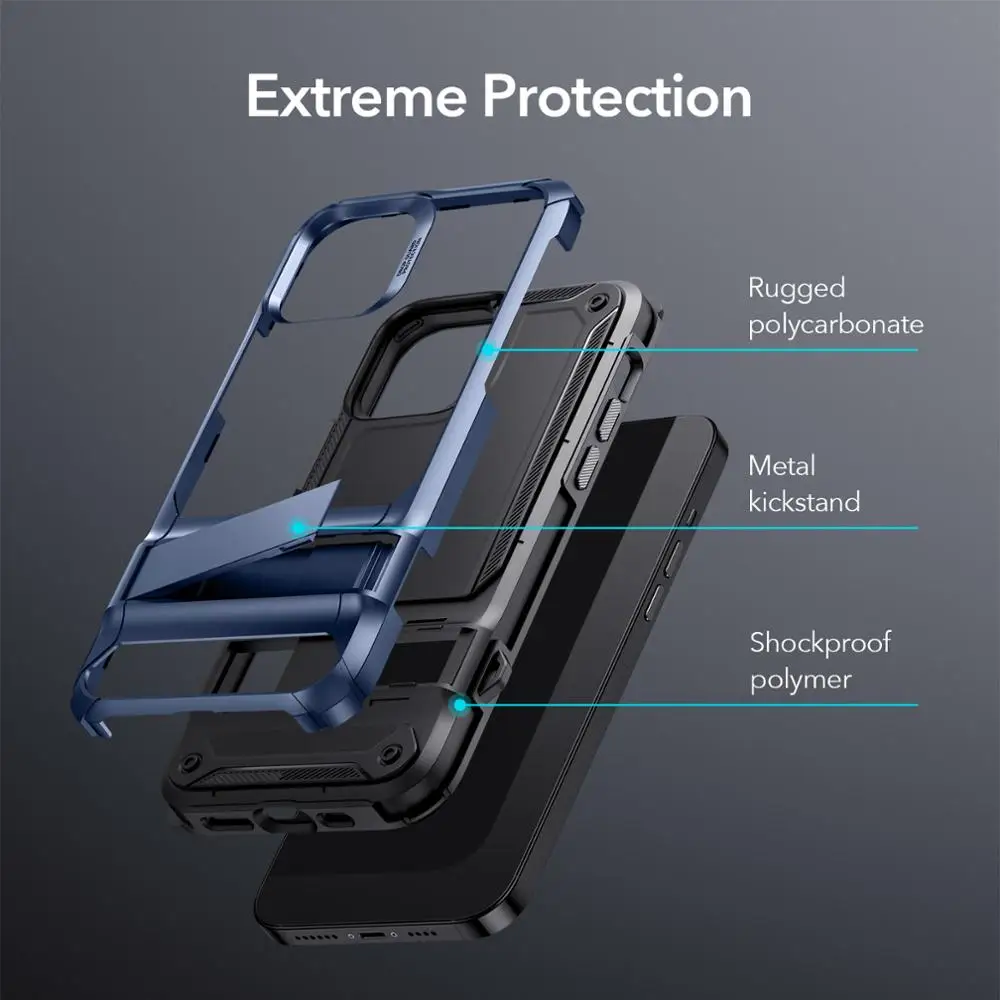 ESR Luxury Case for iPhone 12 Pro Heavy Duty Kickstand Phone Case for iPhone 12 Back Cover Shockproof Protective Case with Stand