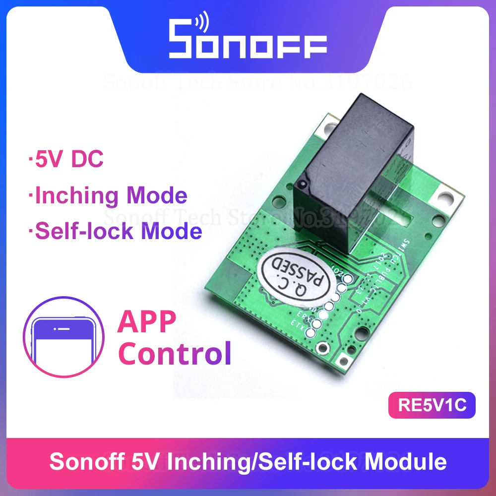 Itead Sonoff RE5V1C 5 В DC Wifi модуль реле сухого контакта Поддержка режима инчинга/селфлок