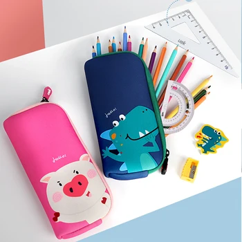 

Dinosaur Student Pencil Case Soft Smooth Durable Waterproof Washable Pouch Gift for Boys Pen Stationary Case Purse Zipper Bag