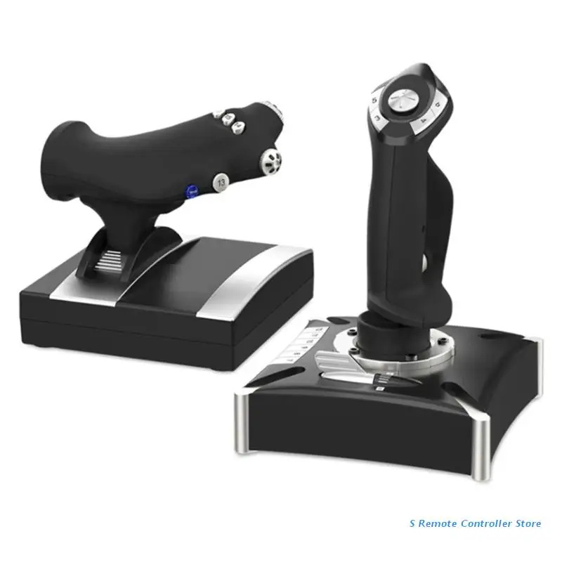 066A PXN-2119Pro Game Flight Rocker with Vibration USB Flight Controller Joystick 16-Key for XB One/P4/PC Desktop Simulation 