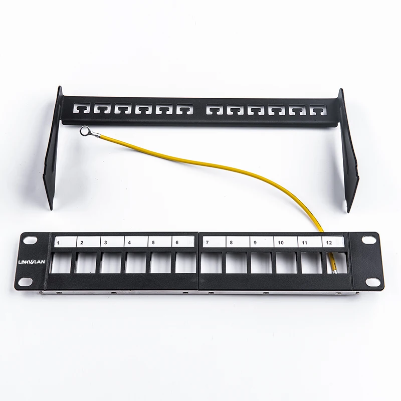 Painel de Remendo Vazio em Branco para Conectores Keystone Padrão Montagem em Rack Rede 10 12 Portas 1u - Imagem 2