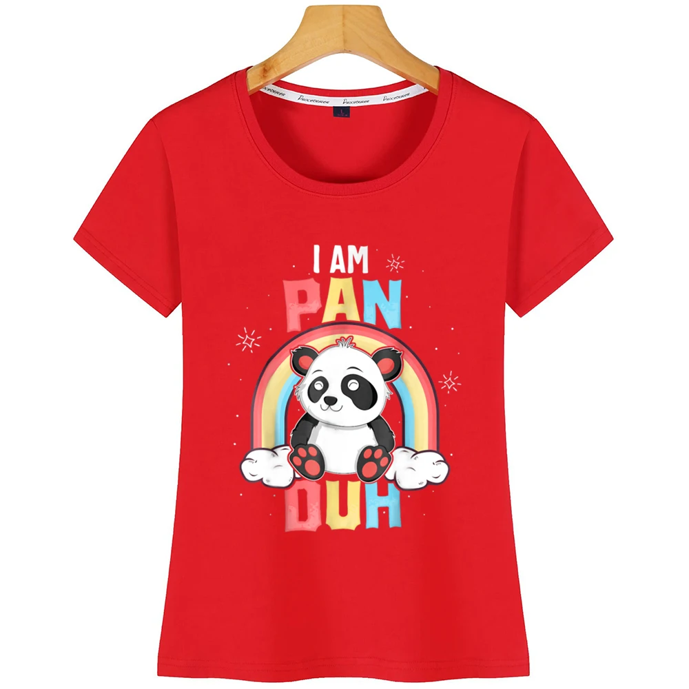 Женские топы футболка Im Pan Duh Panda Pansexual Pride Rainbow Lg модная короткая с