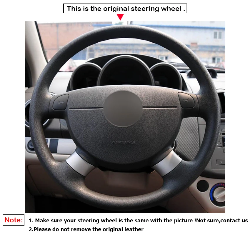 LQTENLEO черное замшевое рулевое колесо из натуральной кожи для Ravon Gentra- Nexia R3- Buick Excelle 2004