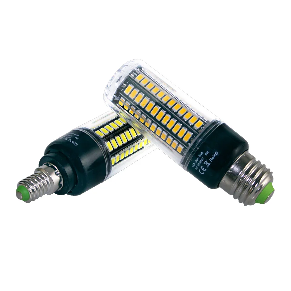 2 светодиодный ные лампочки-кукуруза E14 E27 без мерцания 28 40 72 108 132 156 LED s 220V ампула