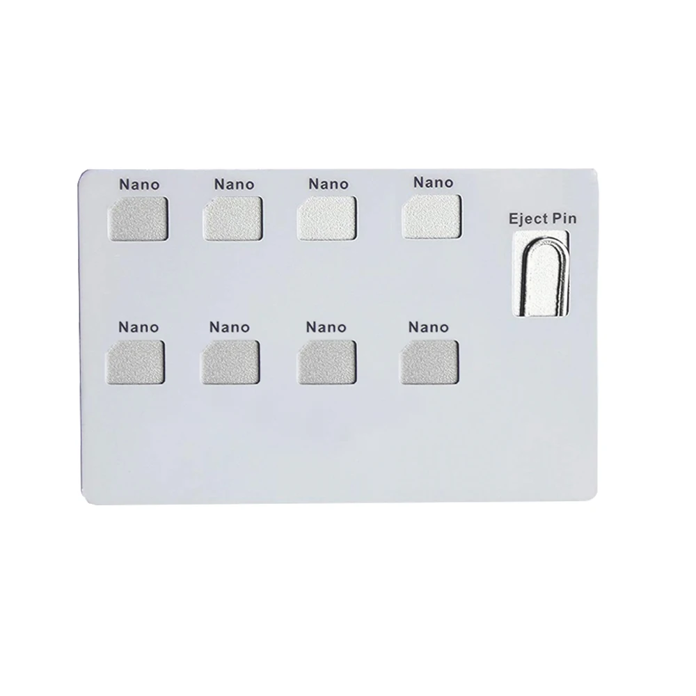 Нано-карта и контактный держатель, Вмещает 8 шт нано-карт и lphone pin