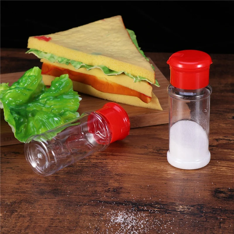 12 Pcs Plastic Spice Salt Pepper Shakers Seasoning Jar Can Barbecue Condiment Jar Bottles Cruet Container Kitchen Seasoning Bo