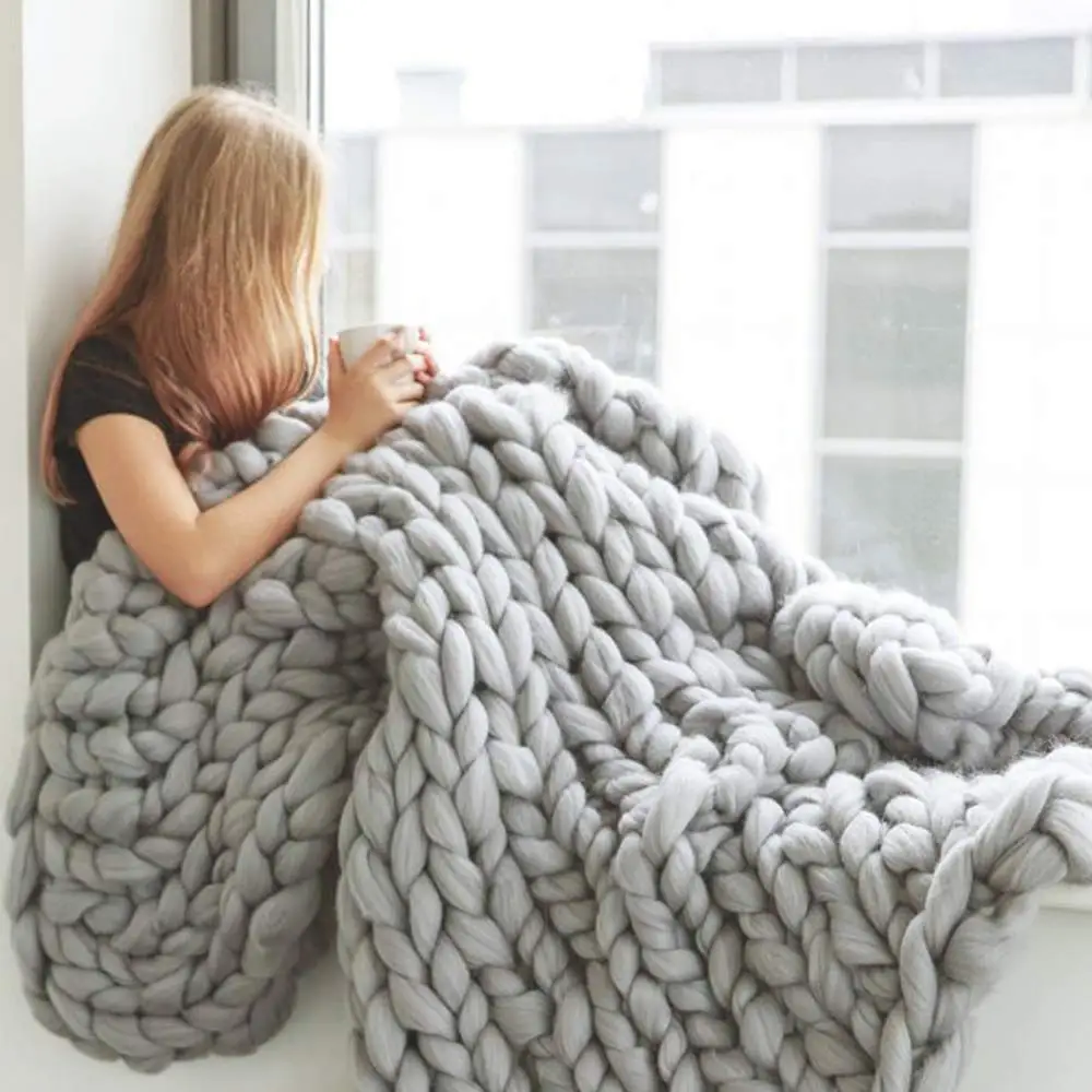 Акриловое волокно массивное вязаное одеяло мягкое Клетчатое одеяло для дивана утяжеленное одеяло s для кроватей 120*150 см