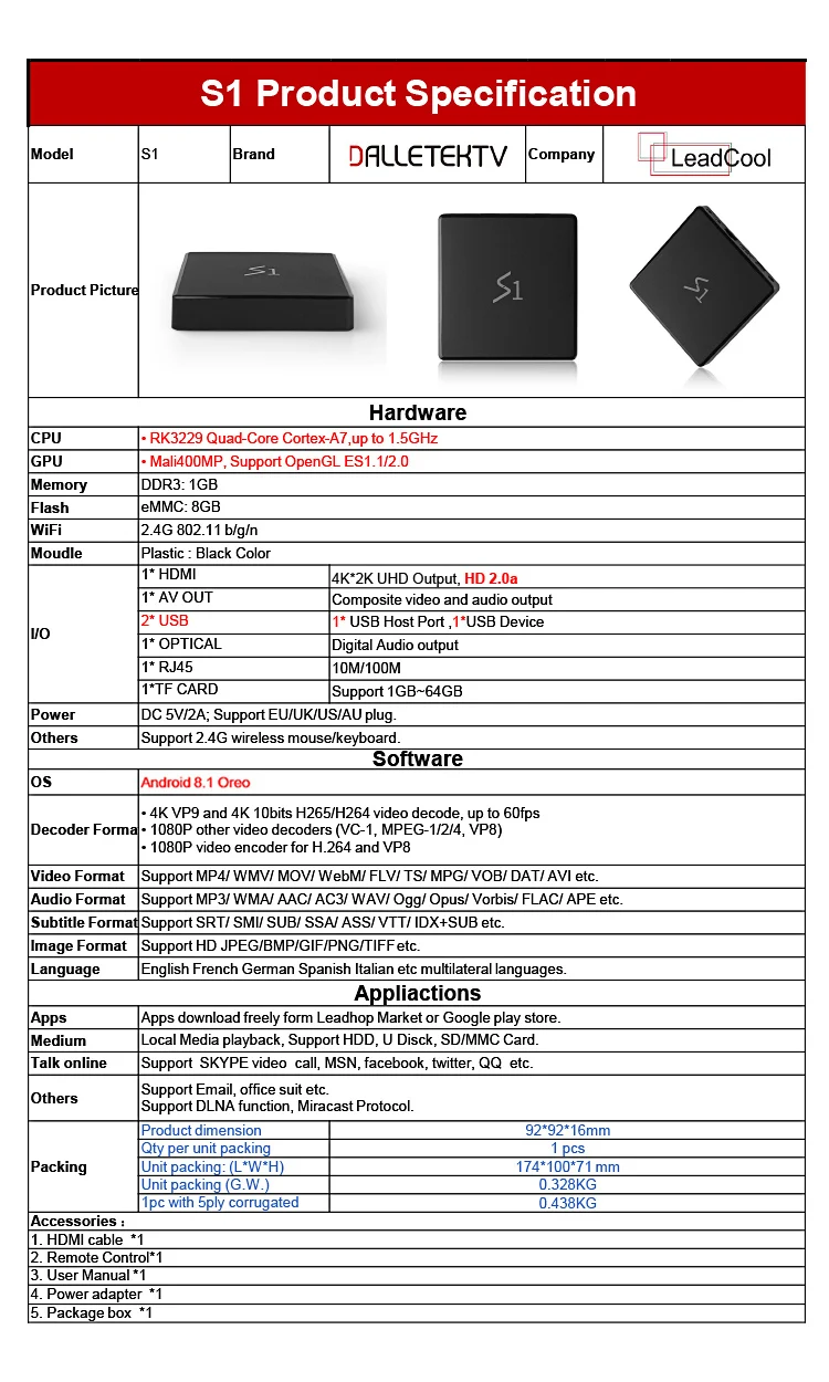 IP tv Арабский Франция Leadcool S1 SUB tv 1 год Android 8,1 RK3229 голландская Бельгия, Алжир, Tunisia IP tv телеприставка как X96 Mini