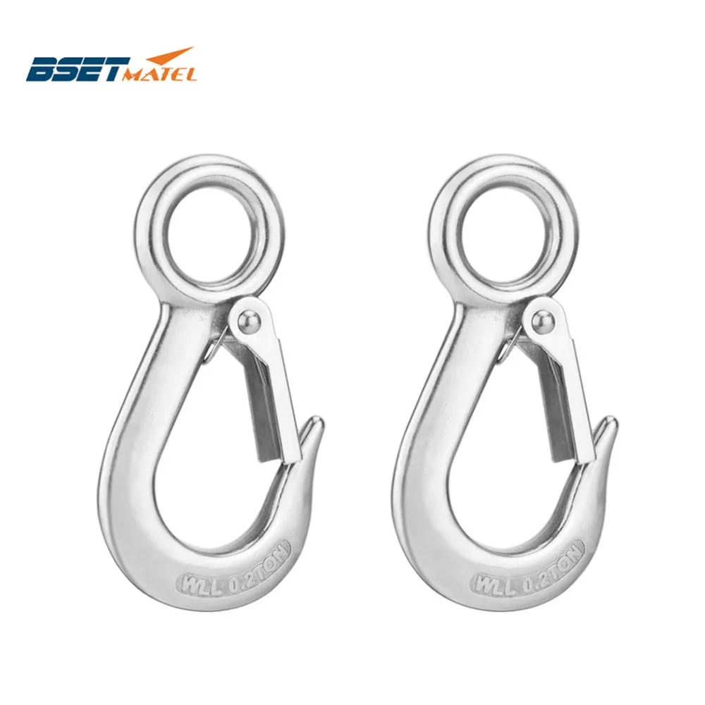 2 упаковки BSET MATEL 304 из нержавеющей стали крюк для поднятия круглого глаза карабин