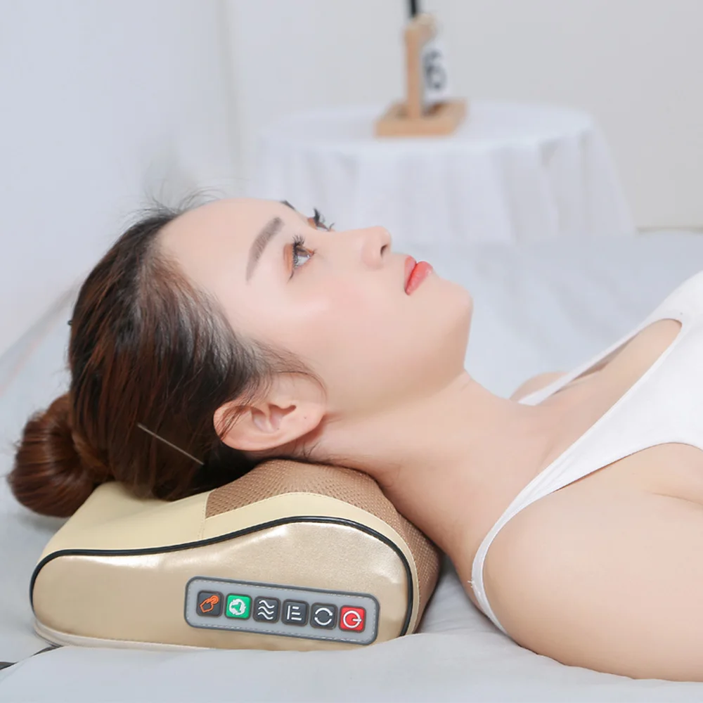 Infrared Heating Neck Shoulder Back Body Electric Massage Pillow Shiatsu Massager Device Cervical Healthy Massageador Relaxation 8