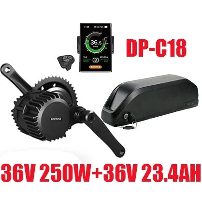 36V250WC1836V 23.4AH Bafang BBS02 36v 250/350/750 Вт середине приводной двигатель мощный двигатель с Батарея 36v 20,8/23,4/25,6/28,8/31.5AH, фара для электровелосипеда в Conversion Kit - Color: 36V250WC1836V 23.4AH