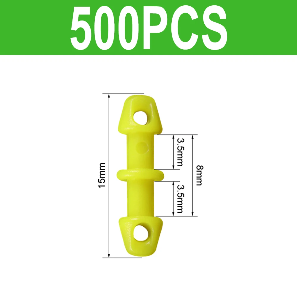500pcs 500 шт Пластиковый Snapper рыболовное оборудование PartTackle Snapper юбки и резиновый галстук мул техническое обслуживание поставки желтый - Цвет: 500pcs