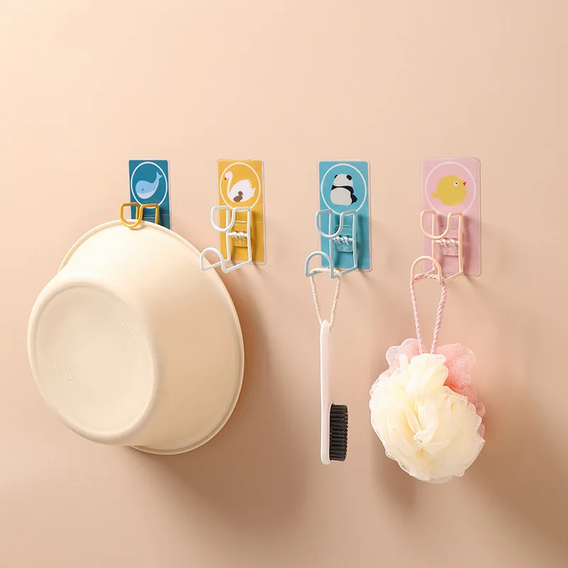 

Cartoon washbasin storage rack household bathroom free punch hook kitchen cutting board can be hung type seamless paste