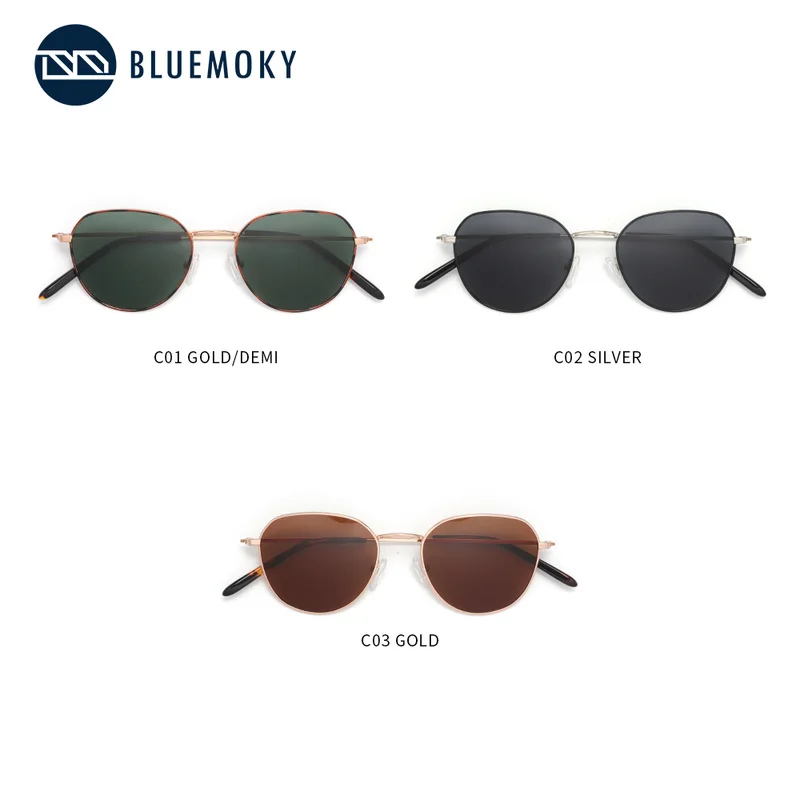 BLUEMOKY винтажные Поляризованные солнцезащитные очки из сплава, Классические поляризованные солнцезащитные очки с защитой от уф400 лучей, линзы для вождения, мужские/женские очки