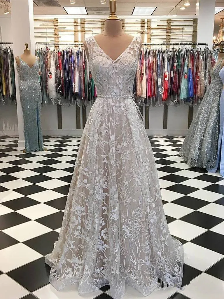 Robe De Mariee кружевное вышитое бисером свадебное платье с v-образным вырезом Свадебные платья а-силуэта платье невесты Vestido De Noiva