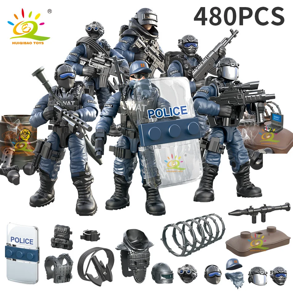 Игрушки 6 шт. DIY 1: 36 мини военный спецназ Солдат команда строительные блоки