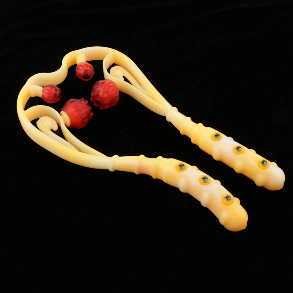 4 Ball Durable PP Manual Handheld Neck Shoulder Body Pain Stiffness Soreness Stress Fatigue Relief Stick Wand w/Anti-slip Handle