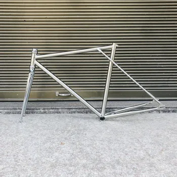 

Brushed silver vintager fixie bike frame 700 C frame 53 cm 4130 Chrome molybdenum steel road Bicycle frame promotion