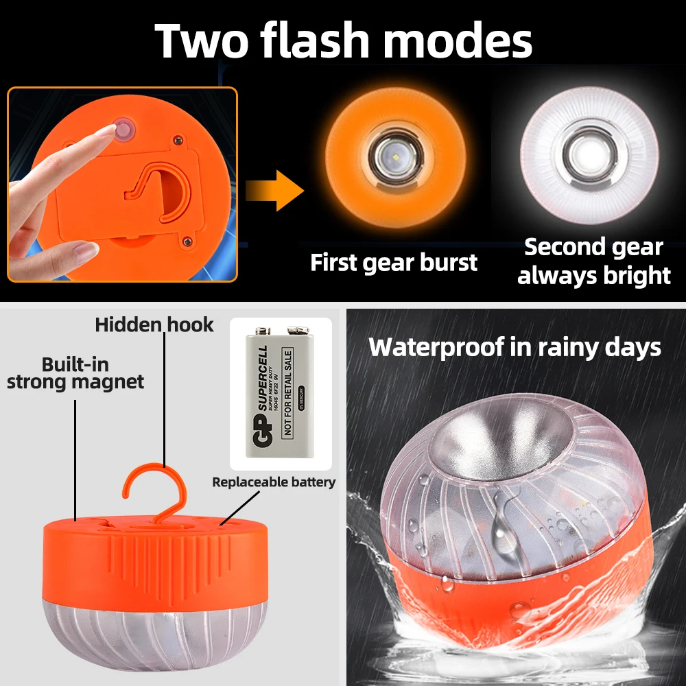 Emergency Light V16 Car Beacon Battery Models Flashlight Magnetic Induction Strobe Home Safety Accessories | Лампы и освещение