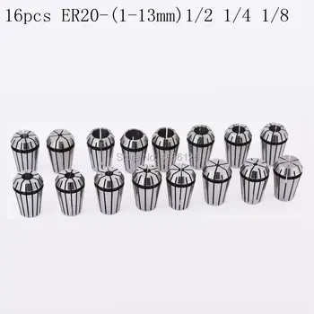 

13PCS 14PCS 16PCS ER20 1-13MM 1/81/41/2 elastic milling chuck collet suitable for CNC engraving machine tools