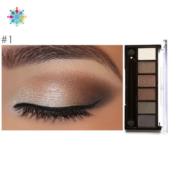 

6 Colors Shimmer Eyeshadow Palette Glamorous Smokey Eye Shadow Makeup Kit Women Eye Cosmetic