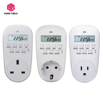 

Programmable Switch Timer Hot Adjustable Setting of Clock/ On/ Off Time Digital Energy Saving Smart Power Socket EU /US/ UK Plug