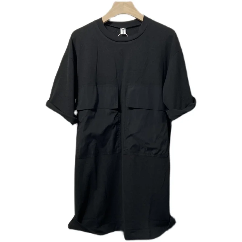 

Men's Short Sleeve T Shirt Summer New Dark Round Collar Personality Large Pocket Design Fashion Loose Trend Versatile T Shirt