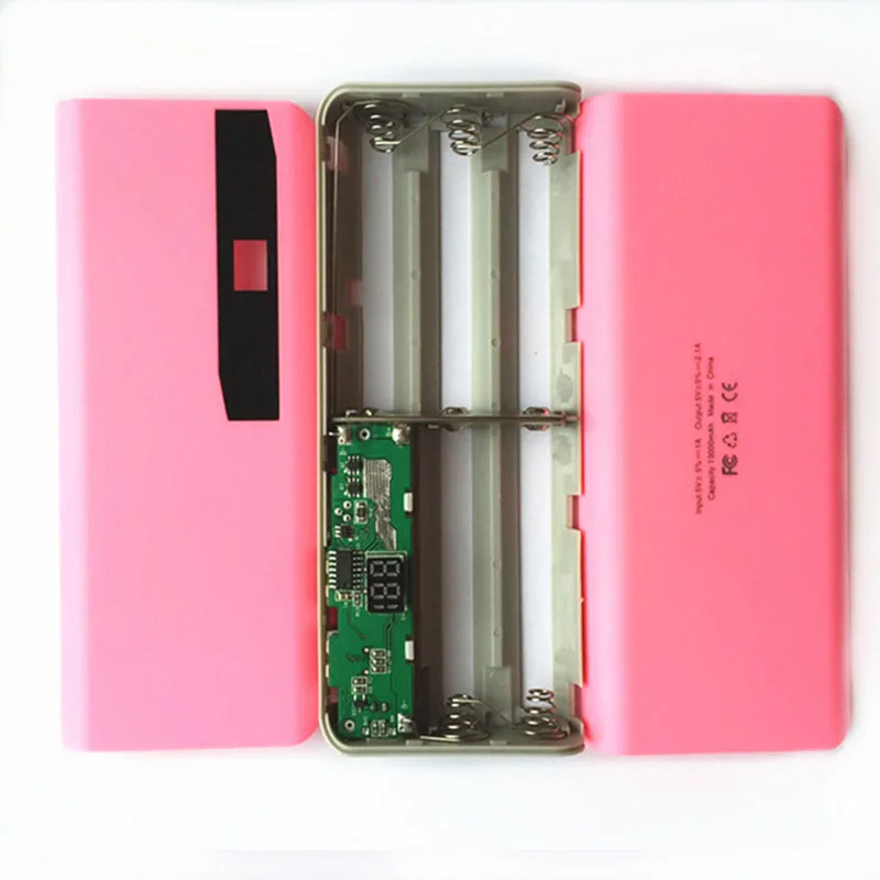 5x18650 Блок питания DIY коробка переносной аккумулятор для мобильного телефона с светодиодный цифровой дисплей световое зарядное устройство коробка DIY Зарядка сокровище чехол Комплект