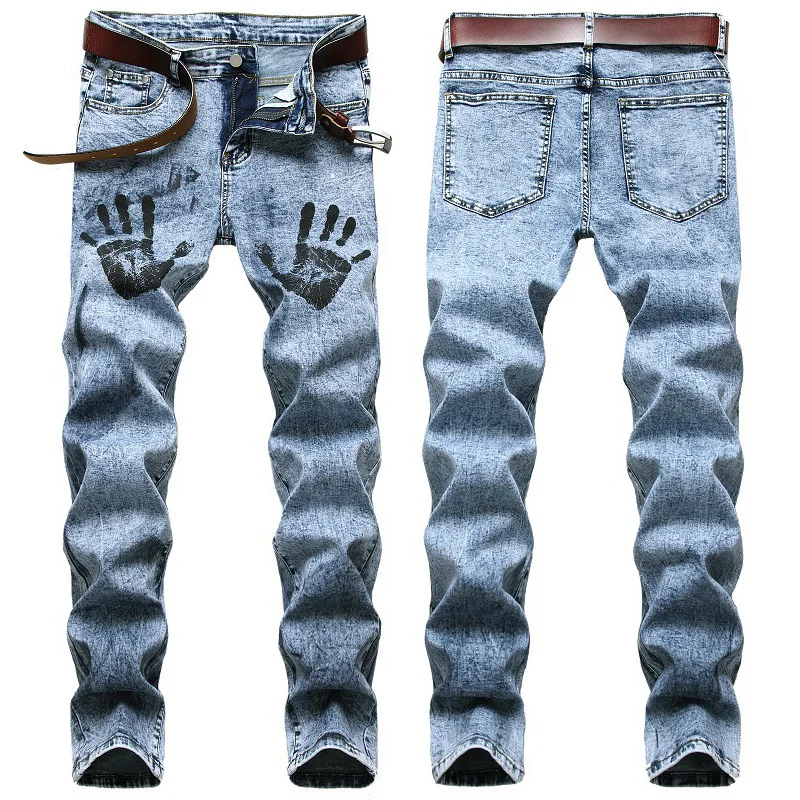 Men’s New Style Slimfit Blue Jeans,High Quality Stretch Denim Pants