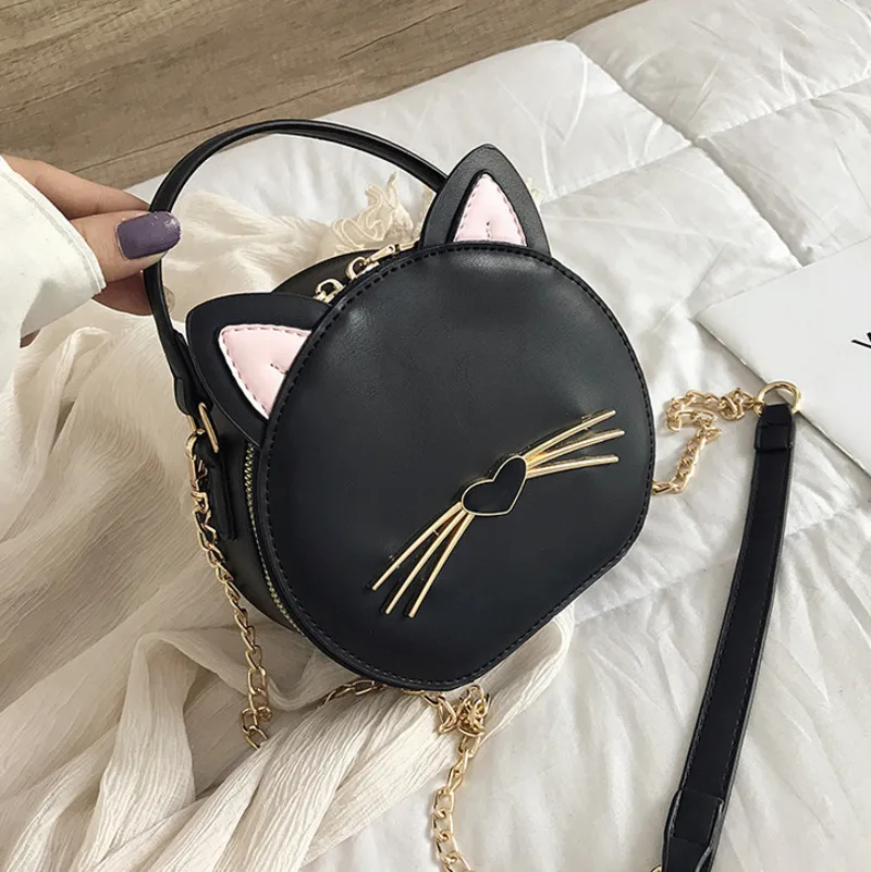 

Female Tote Cute Cat Leather Crossbody Bags For Women 2020 Luxury Handbag Designer Sac A Main Ladies Hand Shoulder Messenger Bag