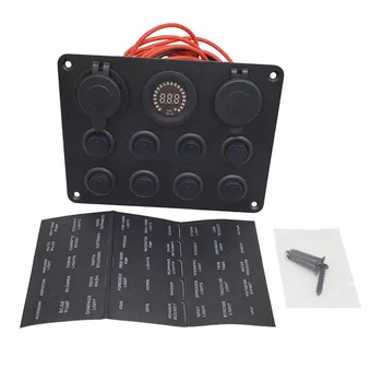 

12V USB Charger Car Cigarette Lights Socket Car Marine Boat Toggle Switch Panel for Car Boat RV Truck ATV UTV Camper Caravan